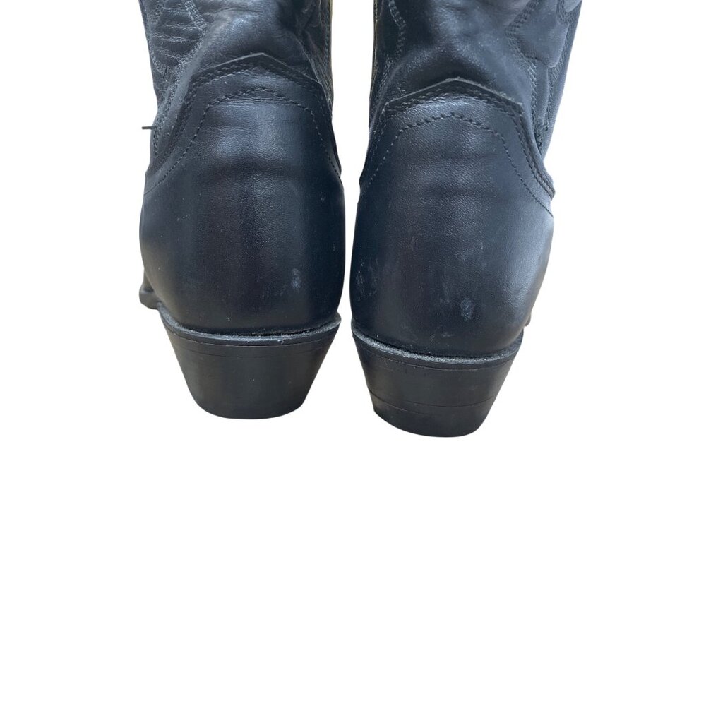 Justin Boots Womans Vintage Black Leather Western mid Calf Boots 6.5B SKU 9561 - Picture 7 of 16